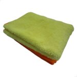 Toalha em Microfibra 40x60 Amarela com Costura Laranja JS